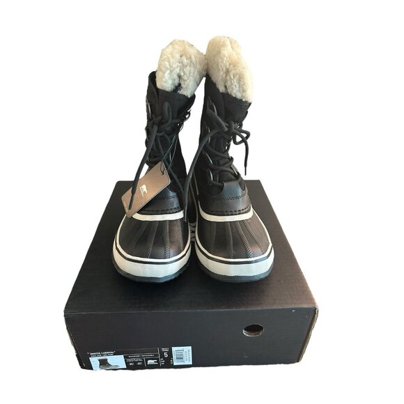 SOREL Winter Carnival Snow Boots Womens Sz 5 Black Stone New $180 - Picture 3 of 6